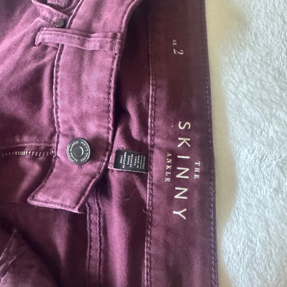 White House Black Market Women's Skinny Jeans - Burgundy